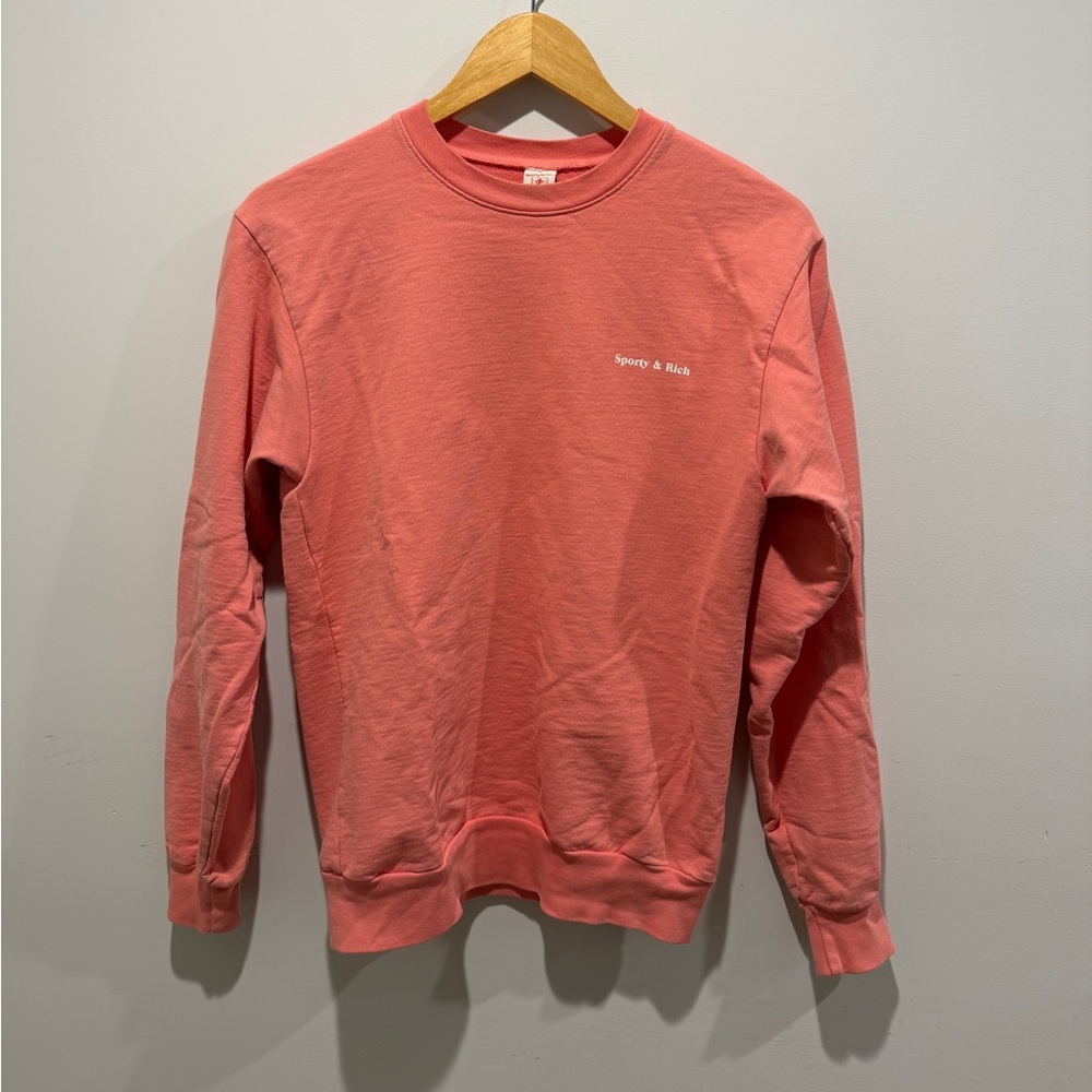 Sporty & Rich Emily Oberg Peach Crewneck Sweater